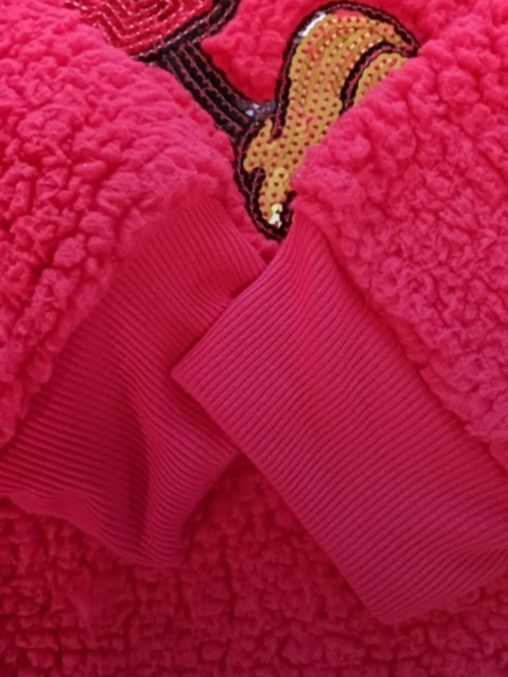 Disney Mickey Mouse Red Sherpa Pullover Sweater - Picture 5 of 7
